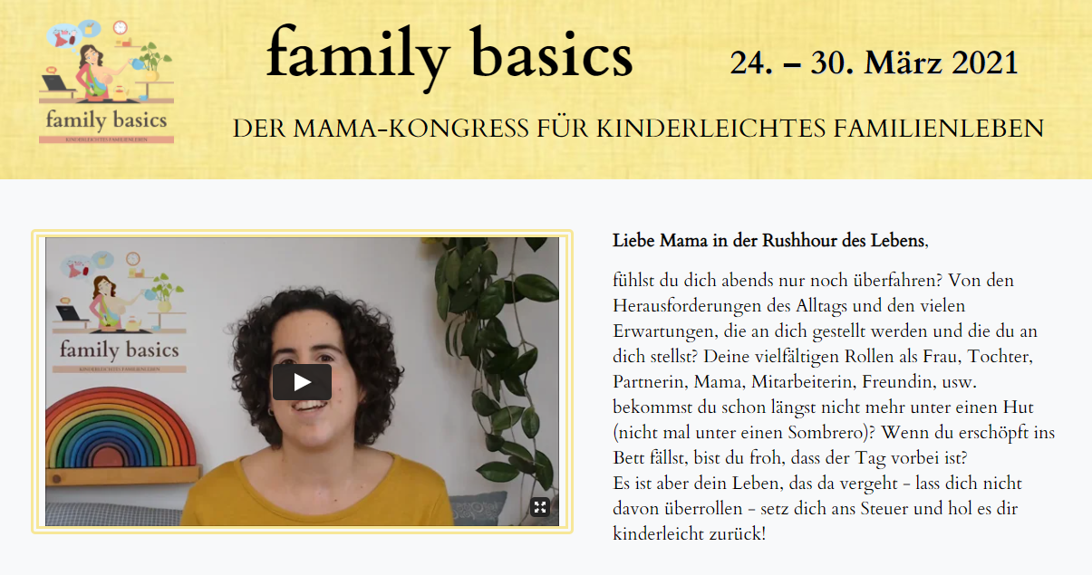 Family Basics der Onlinekongress für Mamas