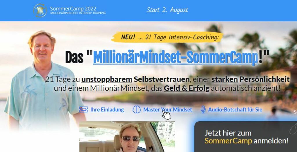 Das Millionäre Mindset Sommer Camp 2022